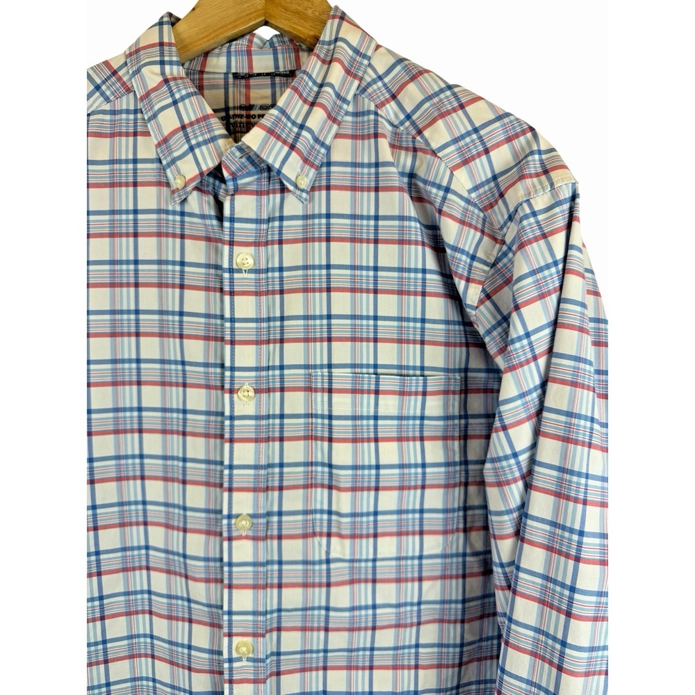 Vineyard Vines OTG On-The-Go Performance Brr Shirt Men's L Large Blue Check